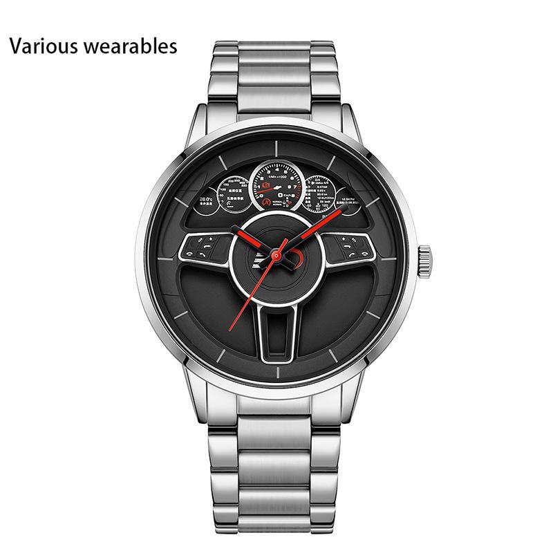 

Модные трендовые водонепроницаемые часы для мужчин, деловые кварцевые часы со стальным ремешком, мужские часы