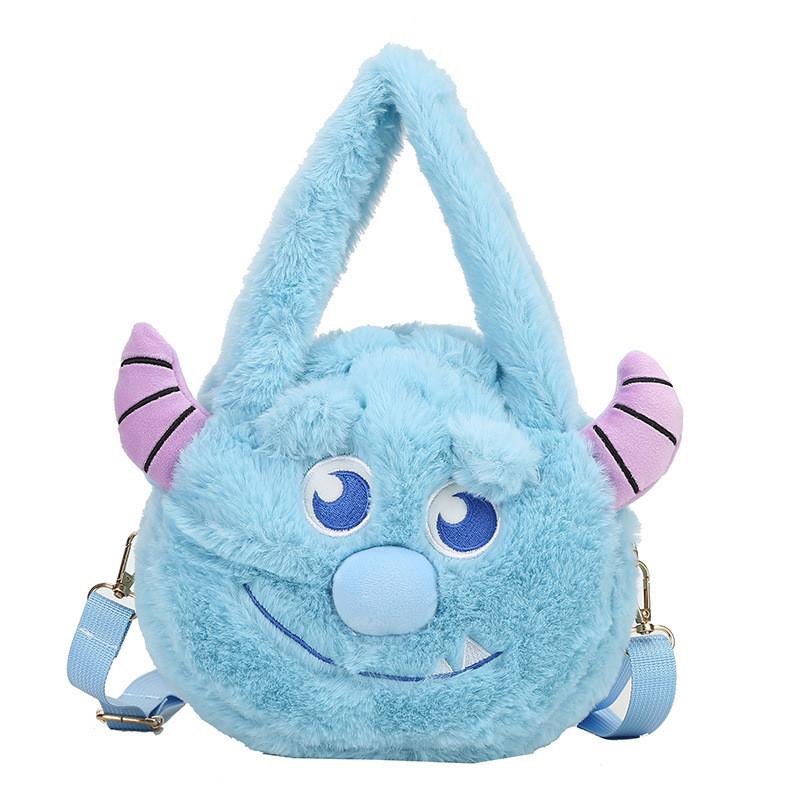 Mini Borsa a Spalla Peluche di Sulley con Design Ricamato per Uso Casual