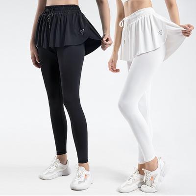 Yoga Pants Fake Two-piece Running Fitness Anti-exposure Loose Culottes Quick-drying