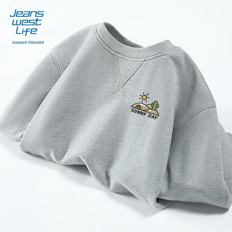 Jeanswest Life Herren Schweres Verstärktes Rundhals-Pullover-Sweatshirt