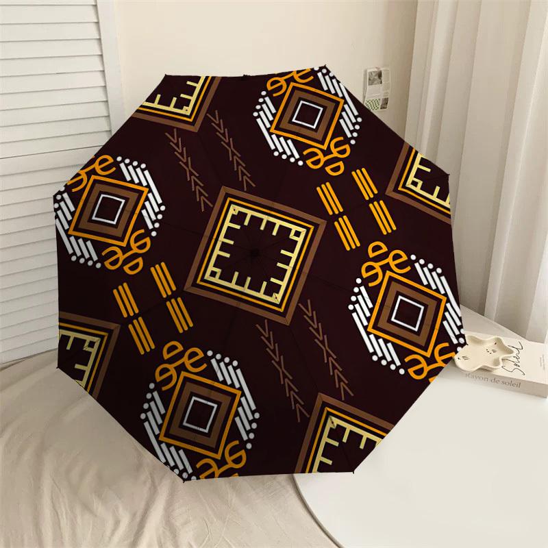 

1PC Geometric Pattern Diamond Umbrella-8-Rib Reinforced, Automatic Open, Lightweight & Durable, Cute Fashion Accessory for Outdoor-T339