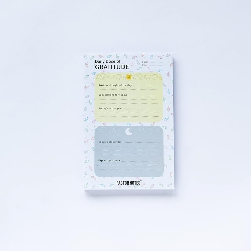 Factor Notes Tear-Off Notepads:A5 Sized|90 Sheets|90 Gsm(Daily Dose Of Gratitude)