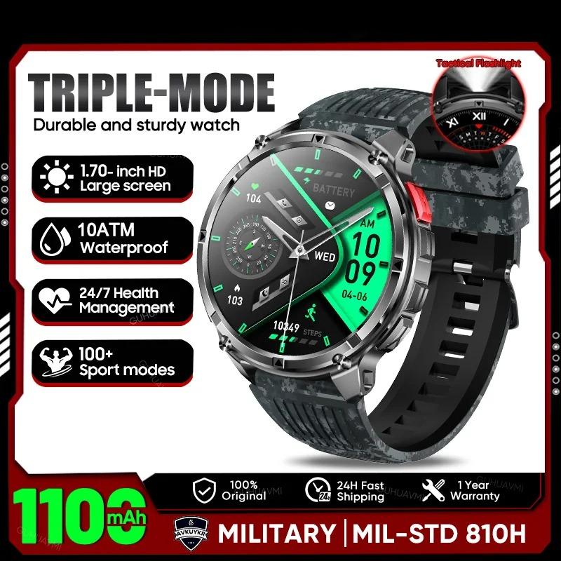 Military Men T-Rex3 Ultra GPS Track Smart Watch 1100mAh Battery Bluetooth Call Waterproof Flashlight Compass Outdoor Smart watch