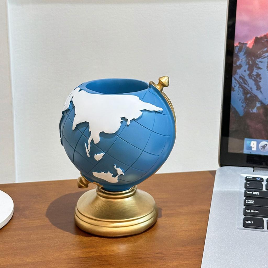 World Globe Pen Holder Organizer with Desk Decor - Holds Pens, Pencils, Markers - Office, Classroom, Home Decoration