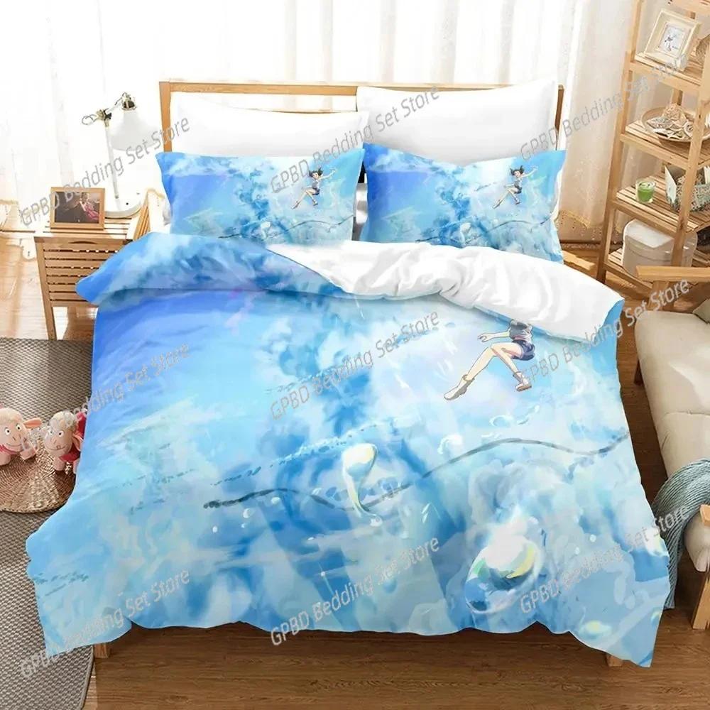 Comforter Anime Weathering With You Bedding Set 3D Printed Suitable For Bedroom Kids Home Textile
