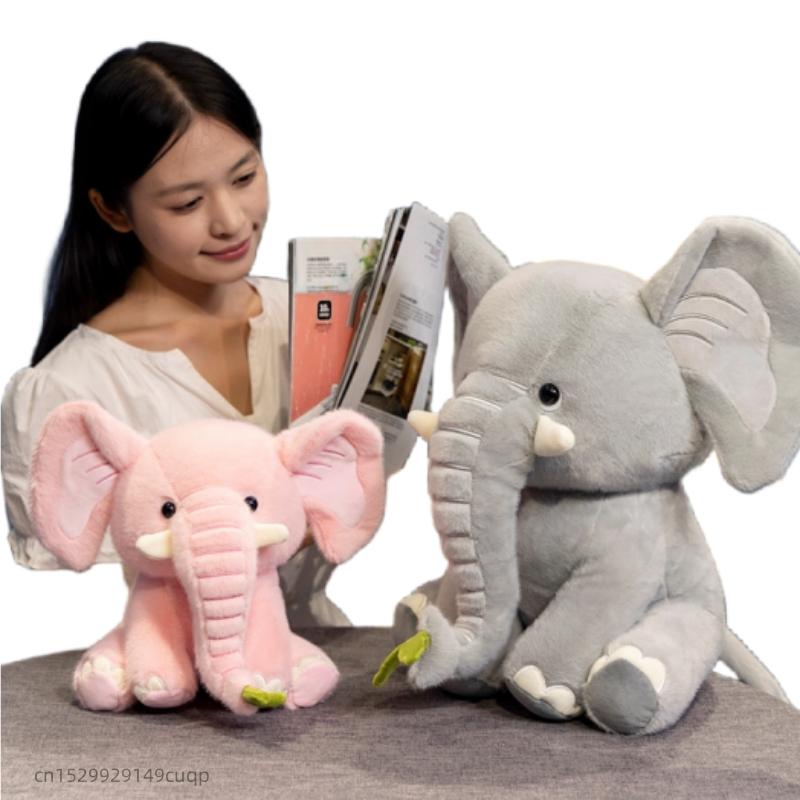 Wholesale 25/40cm Cartoon Cute Elephant Plush Doll Long Nose Pink Grey Sitting Animal Stuffed Toy Home Decor Gift For Boys Girls