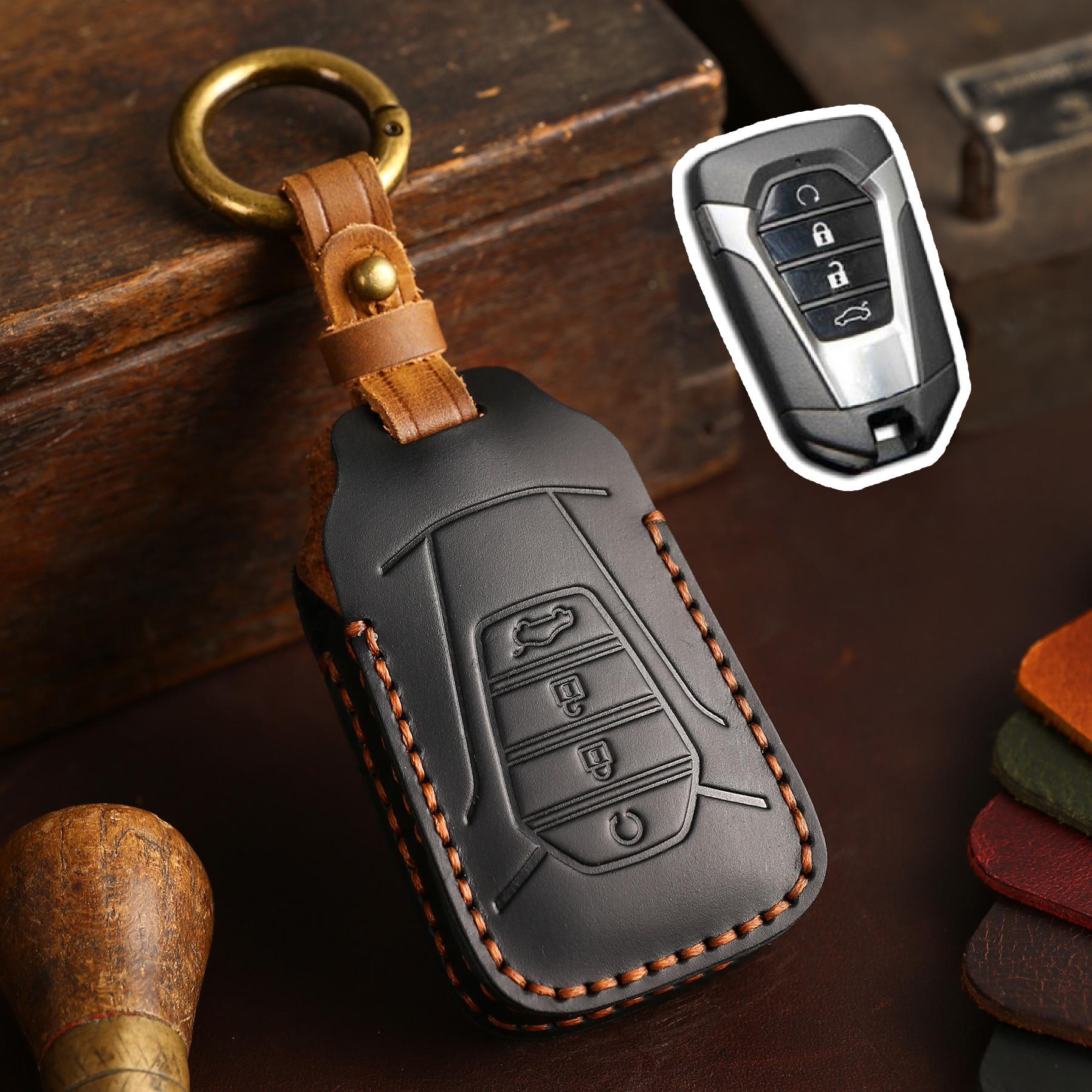 

Suitable for Isuzu s new dmax key case, leather-modified decorative pickup, 2021 22 D-MAX key cases чёрный