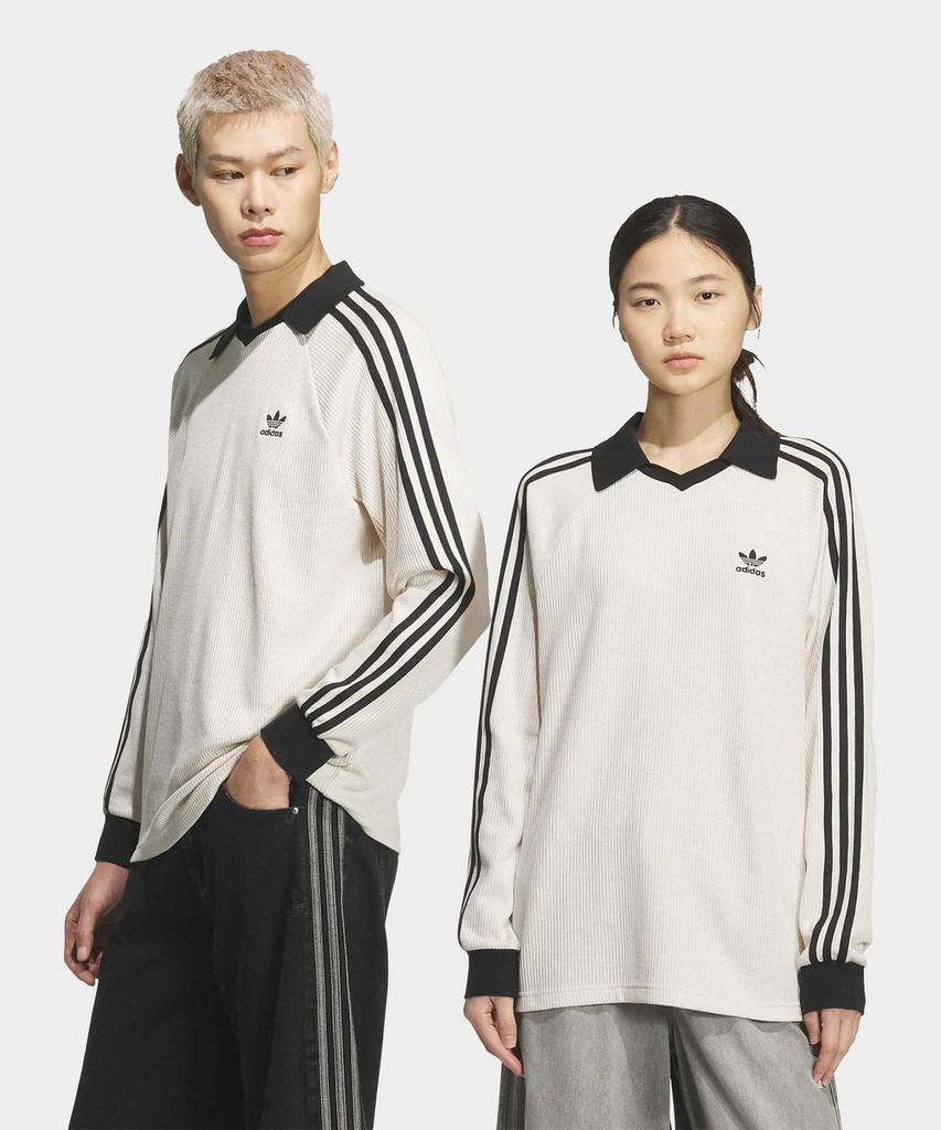 adidas Waffle Long Sleeve Polo Tee - Wonder White / Kq6867
