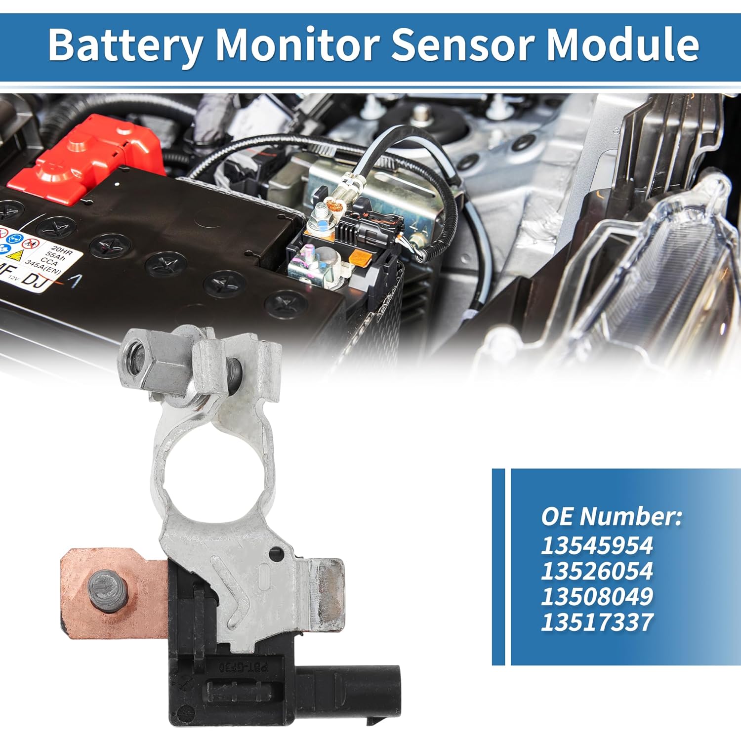 

No.13545954 Battery Sensor for Chevrolet Malibu 1.5 2018-2025 for Cadillac XT6 2.0 3.6 2020-2025 for Buick Envision 2.0 2.5 2019-2020 Battery Monitor