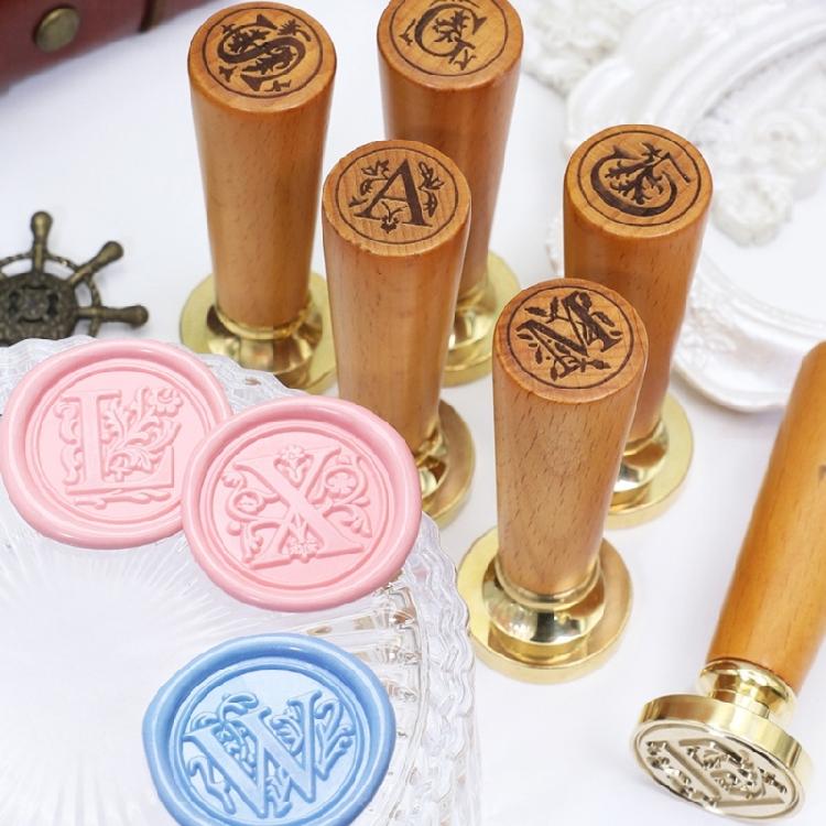 Brass Wax Seal Stamp Ergonomic Wood Handle for Personalizing Stationery and Card Making 1PC