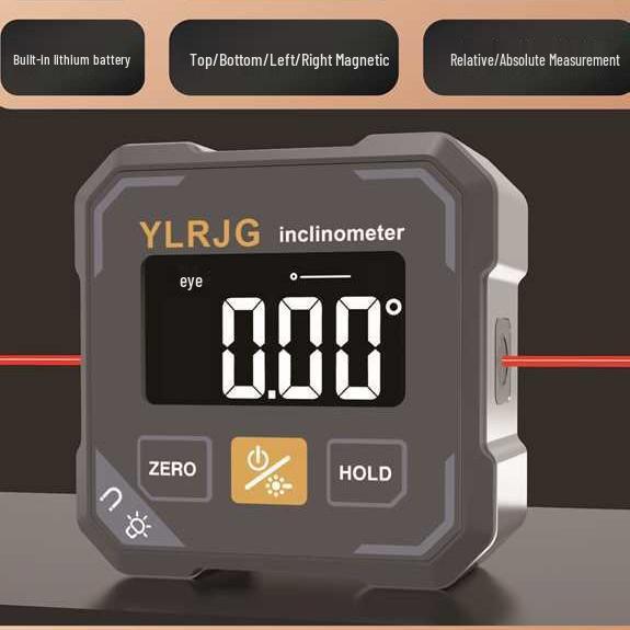 Four-Sided Magnetic Laser Digital Inclinometer for Engineering and Home Installation