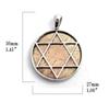 [World Accessories Carmelo] Hexagram Gibeon Meteorite Pendant, Sterling Silver 925, Pink Gold