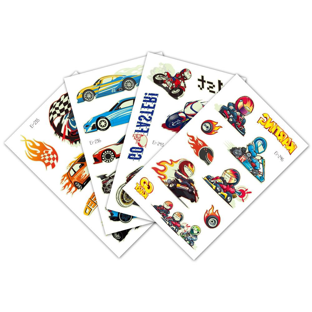 Rekalong Luminous Waterproof Racing Car Tattoo Stickers for Night Parties