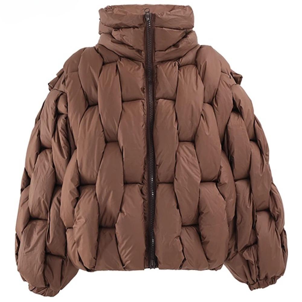 Brown Thick Big Size Keep Warm Cotton-padded Coat Long Sleeve Women Parkas Fashion Tide Autumn Winter