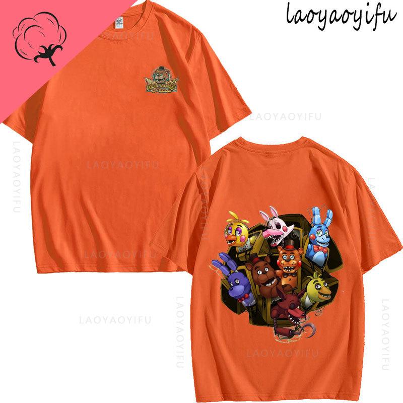 Five Nights At Freddys Theme 100Cotton Printed Fashion Mens Womens Fashion Summer TShirt Shortsleev High Quality Oneck
