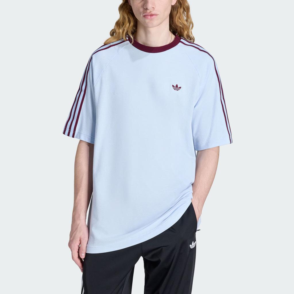 Adidas Originals Britcore Ringer Loose Fit Round Neck Sports Short Sleeve T-Shirt Men Tops HZ3831