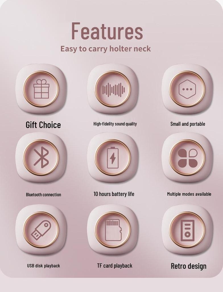 W13 Retro Mini Wireless Outdoor Portable Radio Speaker with Loud Bass