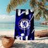 proof beach towel with Chelsea FC logo pattern - soft,absorbent,quick-drying,machine washable - perfect for swimming,camping,bathing