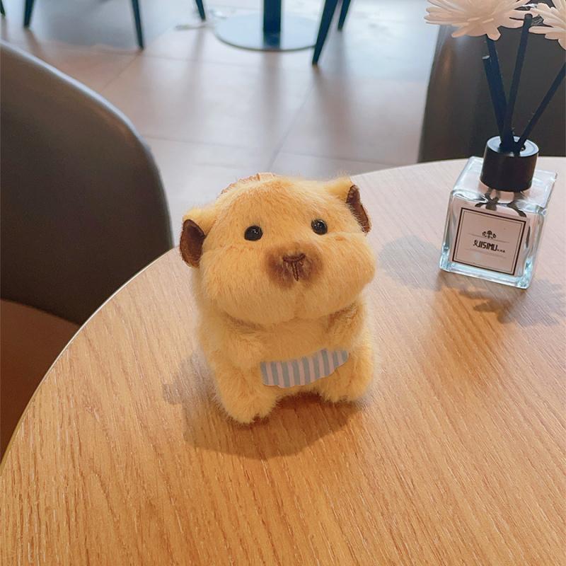 Cute Hamster Plush Keychain Cartoon Stuffed Animal Doll Keyring Lovely Bag Pendant Backpack Hanging Decoration Gifts