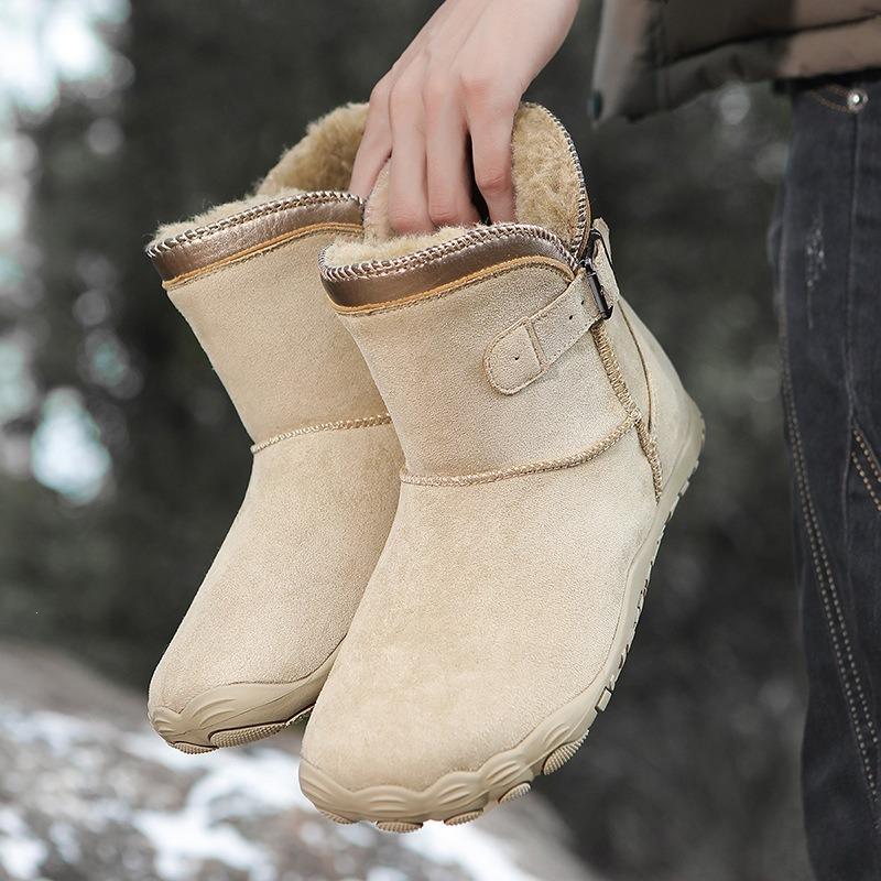 Outdoor leisure five-finger mountaineering snow boots autumn and winter women's velvet thickened warm cotton boots