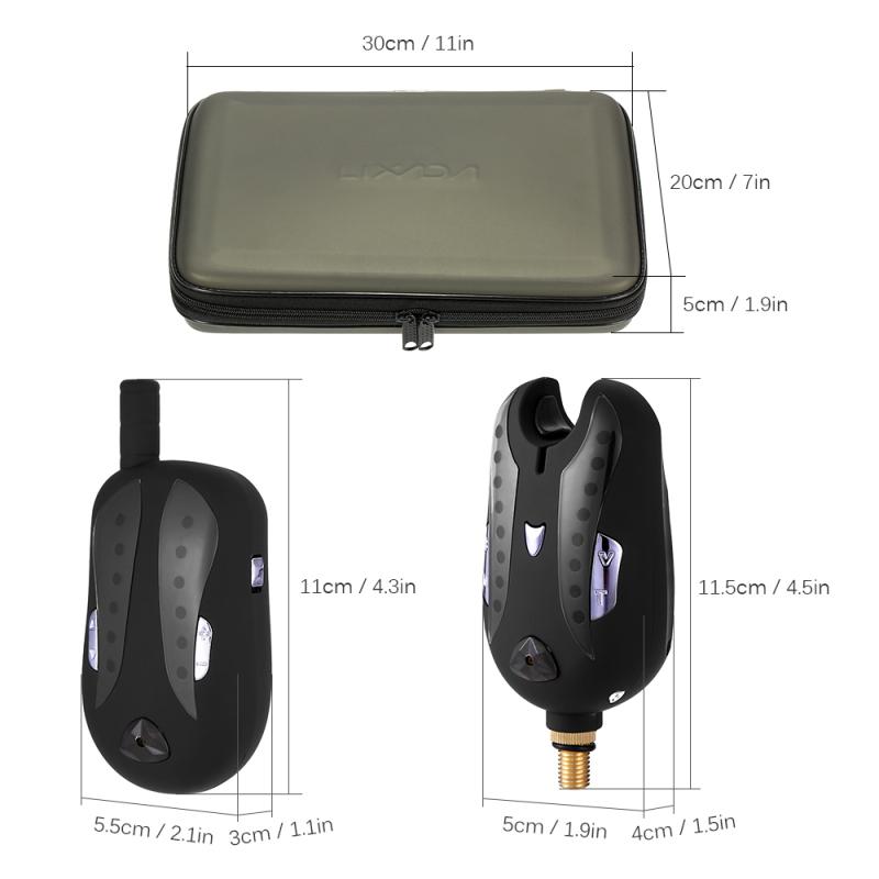 Wireless Digital Fishing Alarm Fishing Bite Alarms Set Fishing Receiver Sound Alert Kit Led Alarm Indicator with Portable Case