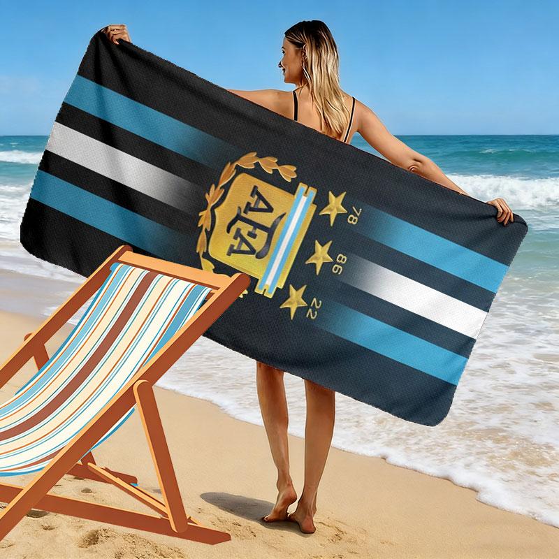 Messi Print Strandtuch, Großes Weiches Schnelltrocknendes Handtuch für Strand Camping Schwimmen