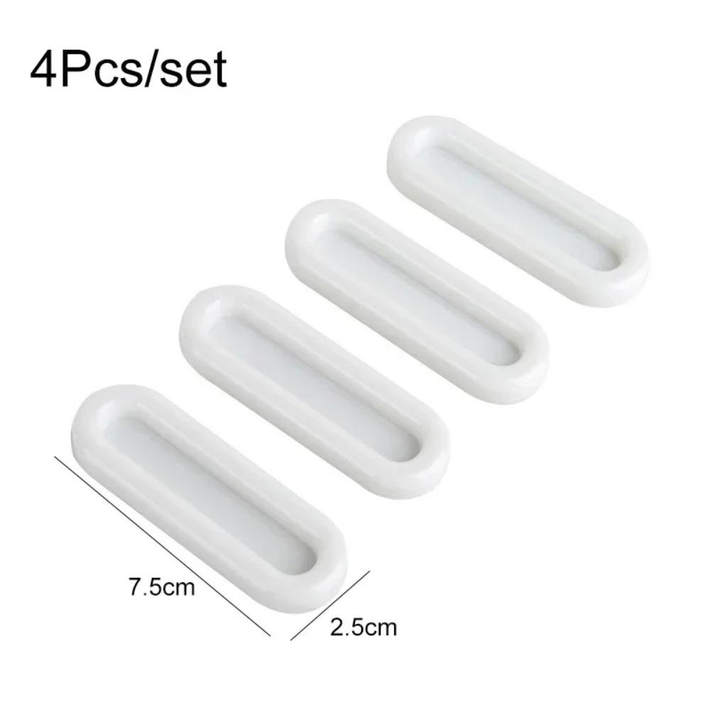 4PCS Self Adhesive Door Knobs Oval Handles Non Slip Grip for Cabinet Drawer Glass Window Home Decor Accessories Barn Door Handle