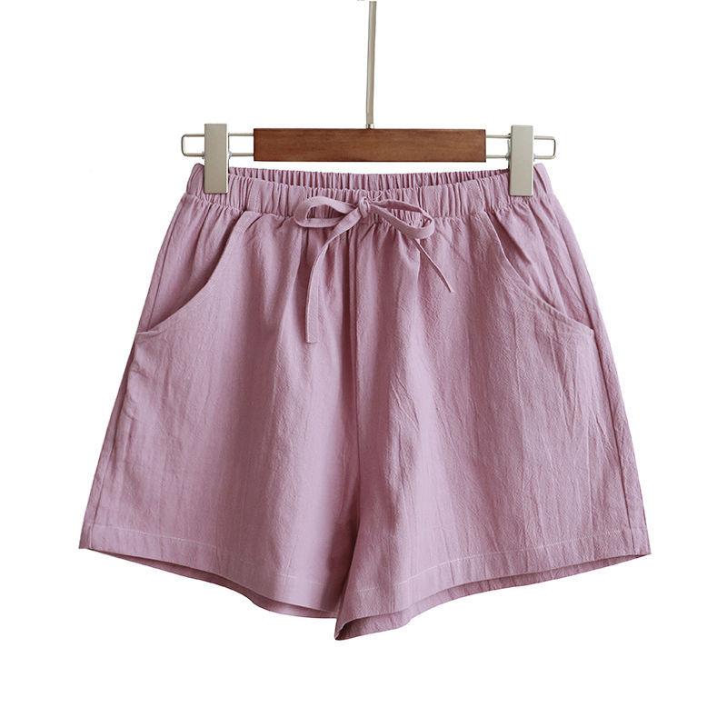 Cotton and Linen Shorts Women 2021 