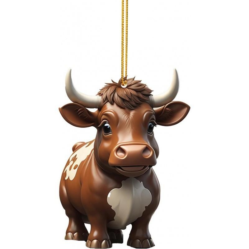 Vibrant Cartoon Bull Acrylic Car Decoration For Unique Birthday Gifts And Festivities