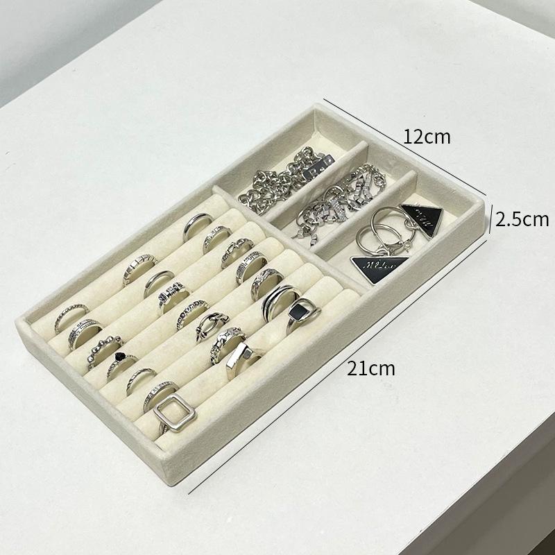 Jewelry Organizer Tray Stackable Velvet Jewelry Trays Drawer Inserts Earring Organizer Case For Women Jewelry Storage Display