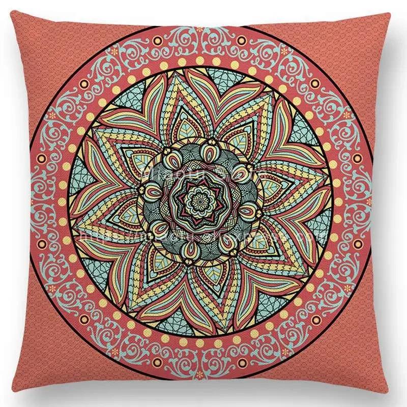 New Dreamy Sun Moon Stars Colorful Lotus Eternity Mandala Gorgeous Floral Pattern Design Prints Cushion Cover Pillow Case