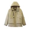 Large Size New Short Down Cotton-padded Hooded Casual Couple Tooling Cotton-padded Women's Jacket Jacket
