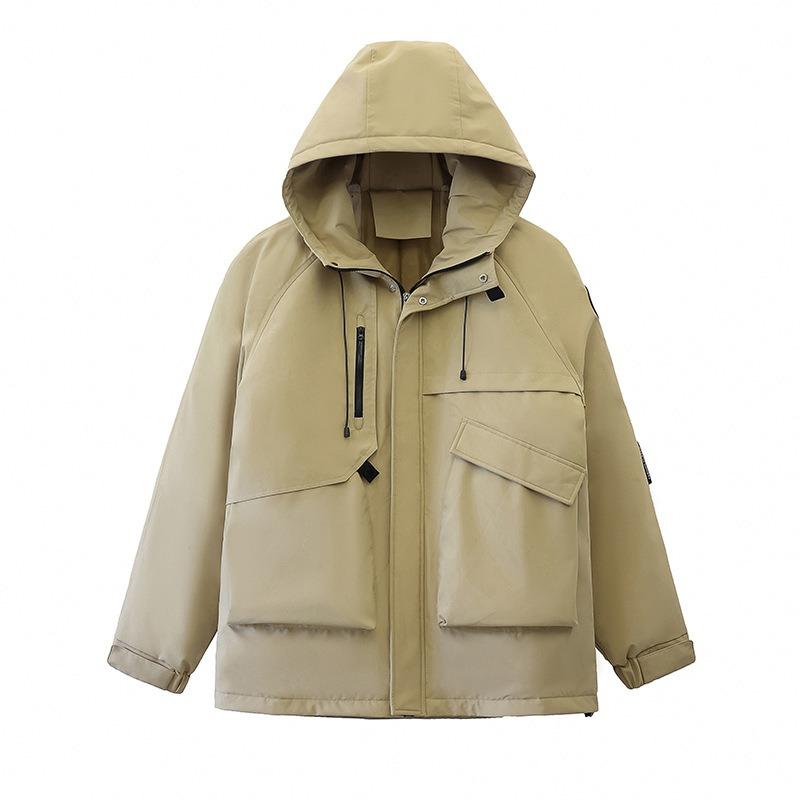 Large Size New Short Down Cotton-padded Hooded Casual Couple Tooling Cotton-padded Women's Jacket Jacket