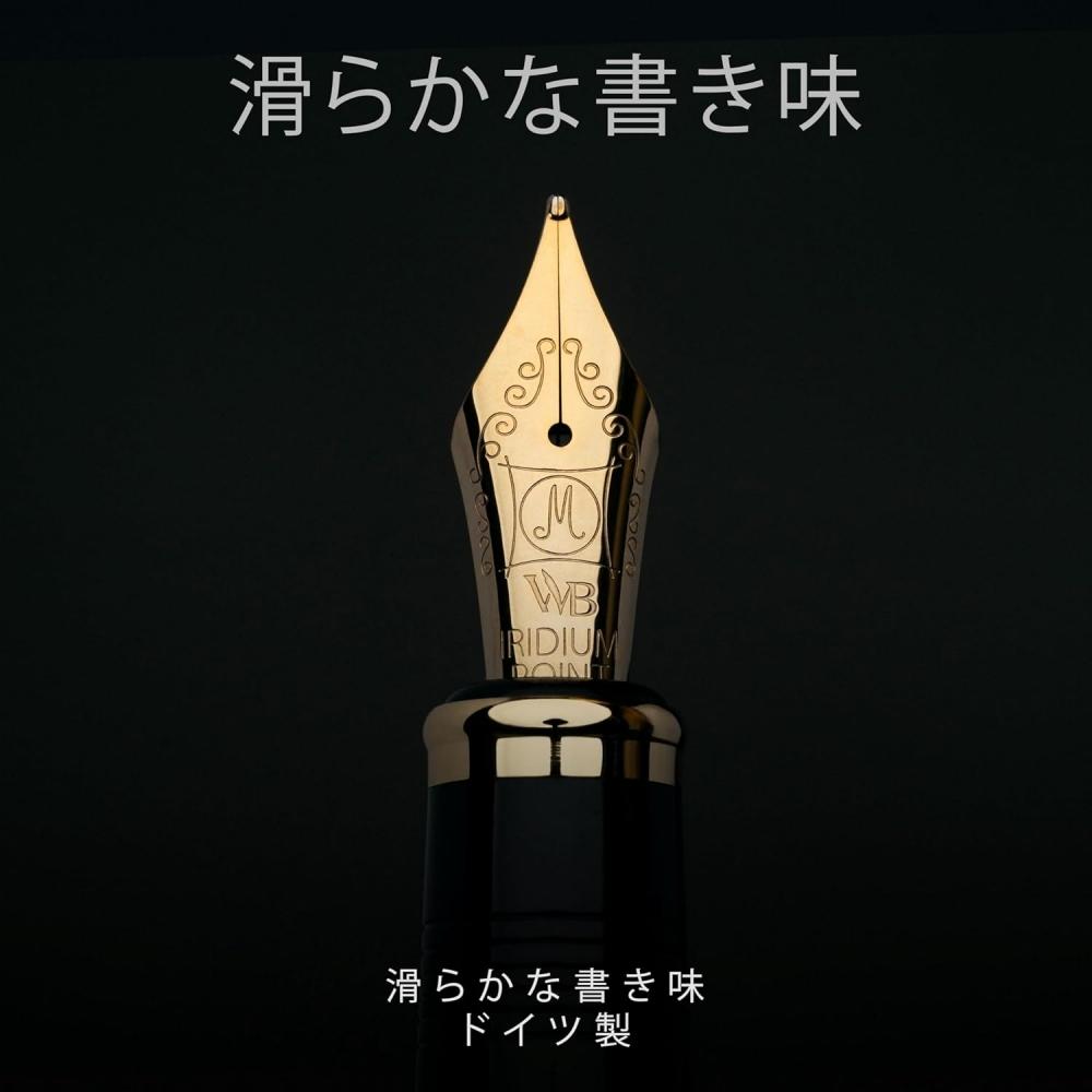 Wordsworth   Black Majesty Premium Metal FouNtaiN PeN   Black Gold With Medium N