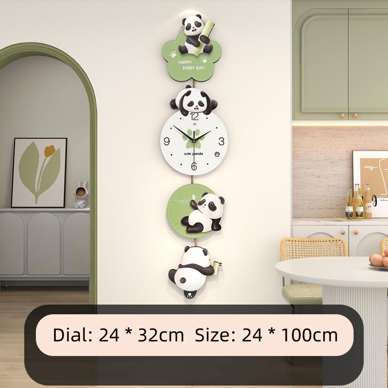 

Креативные настенные часы «Панда» для гостиной, столовой, премиум-класса, простые декоративные настенные часы для дома, бесшумные часы без сверления