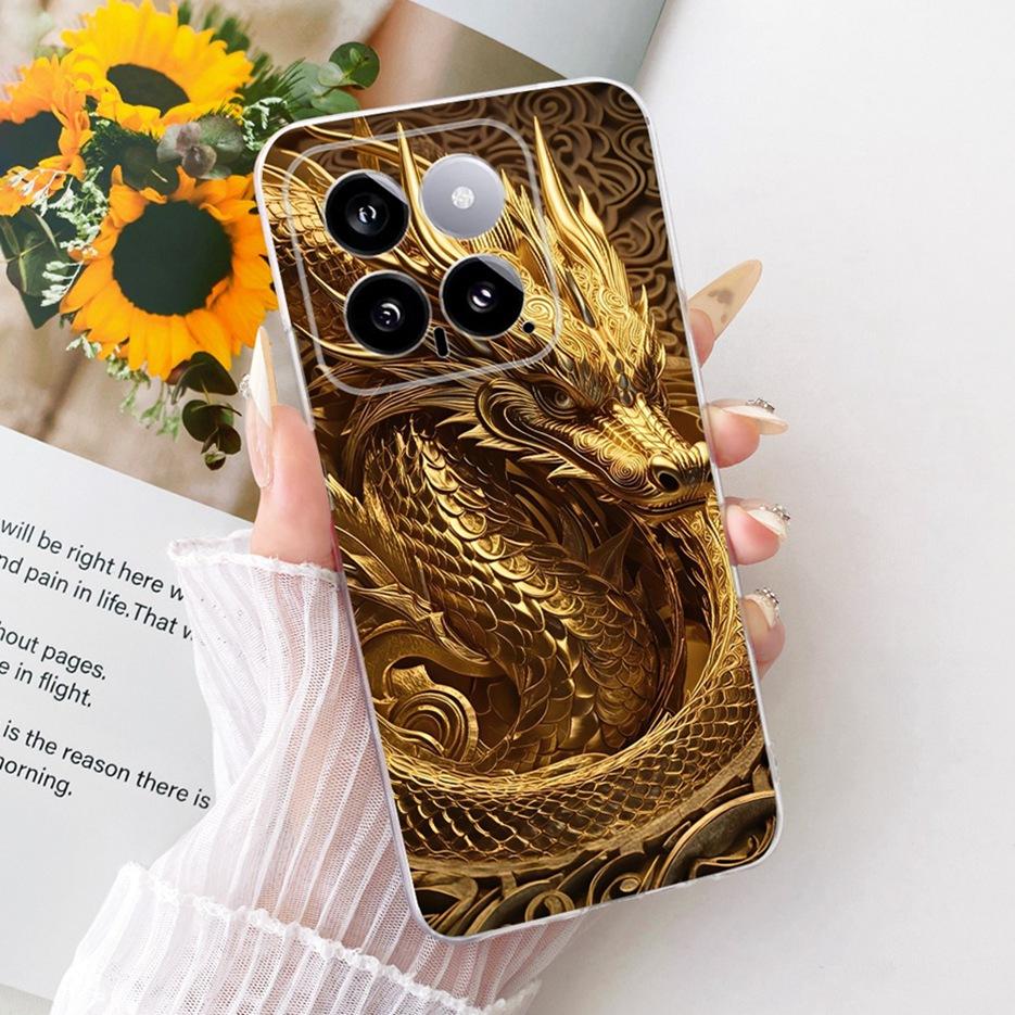 For Xiaomi Mi 14 Pro Case Cute Lion Fashion Painted Cover Soft Silicone Slim Phone Case For Xiaomi 14 Pro Mi14 Pro Fundas Bumper