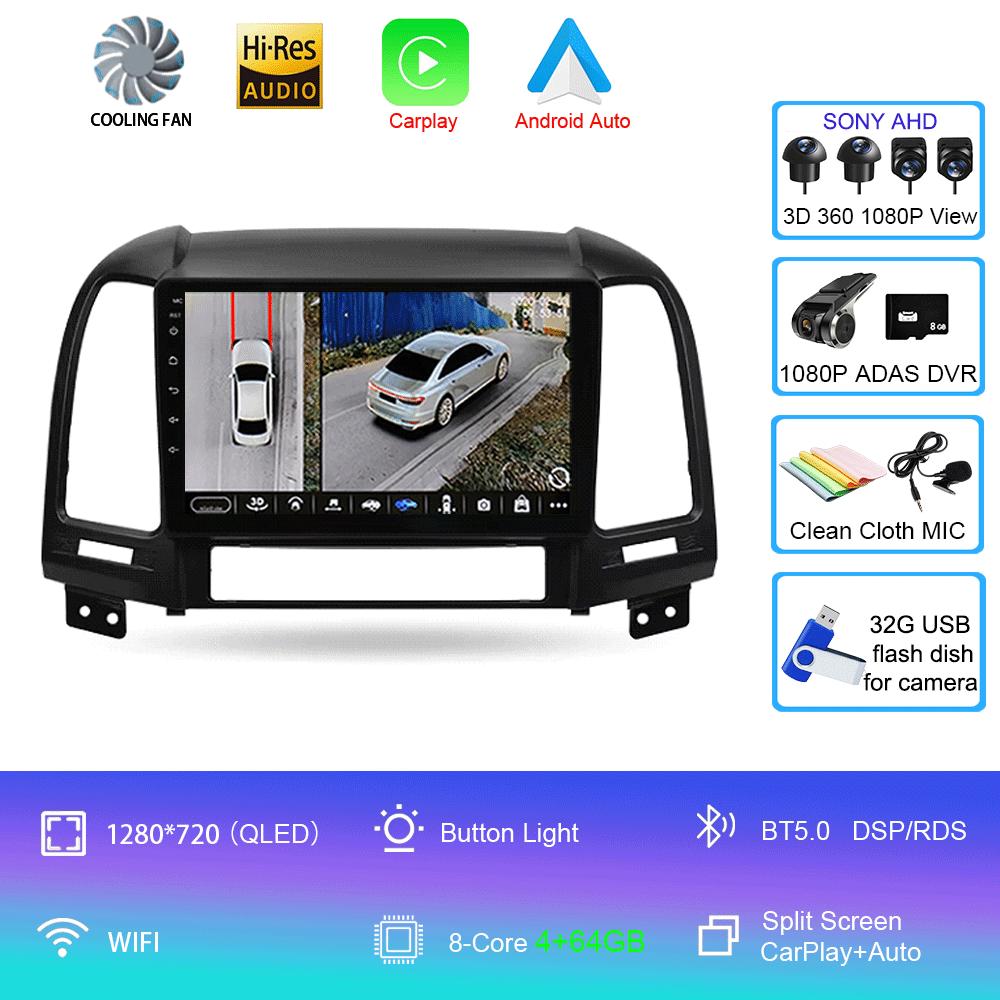 Android 14 Car Radio For Hyundai Santa Fe 2 2006 - 2012 Player Multimedia Navigation Stereo GPS No 2din 2 Din Dvd