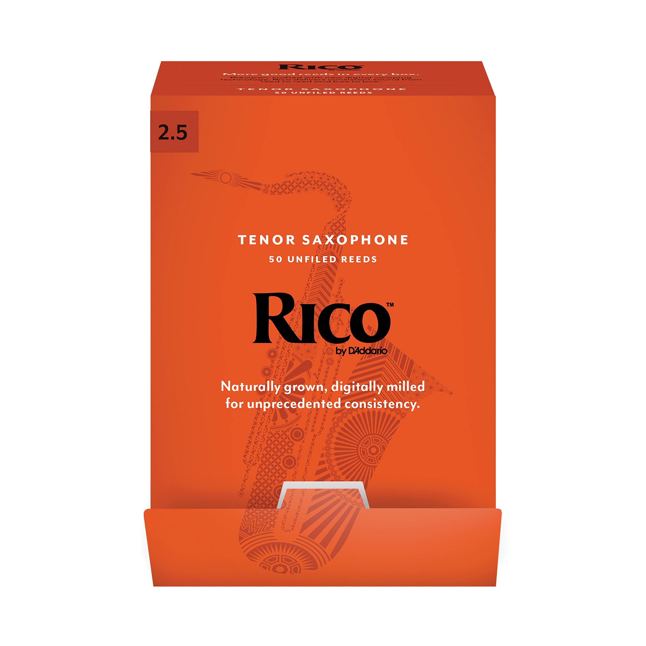 

WoodWinds RICO Reeds for Tenor 50 individually wrapped reeds D Addario Saxophone, RKA0125-B50 [Hardness 2.5],