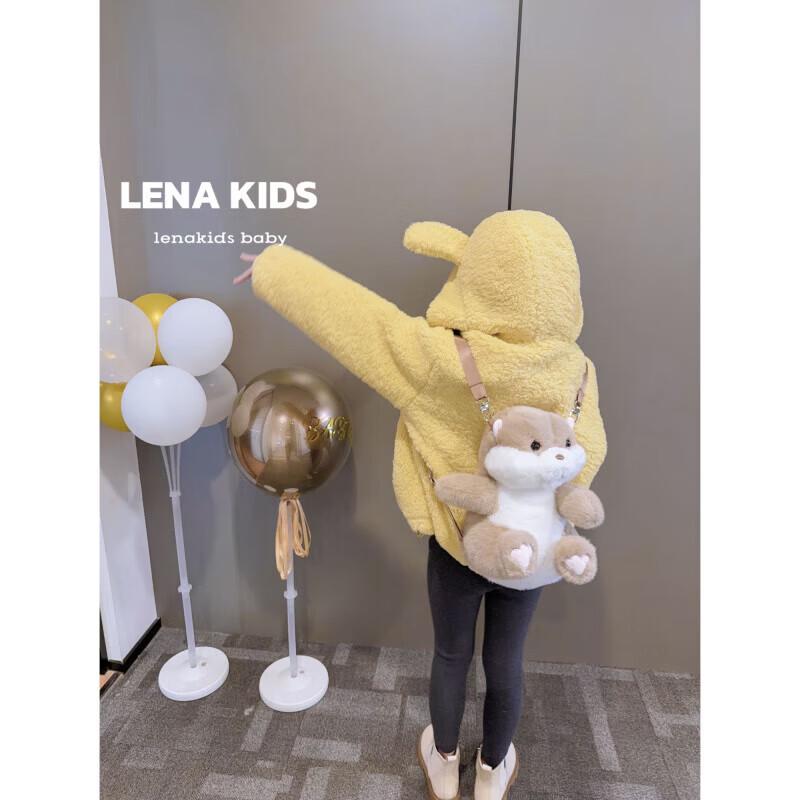 LENAKIDS Girls  Faux Shearling Hooded Padded Coat 170 M