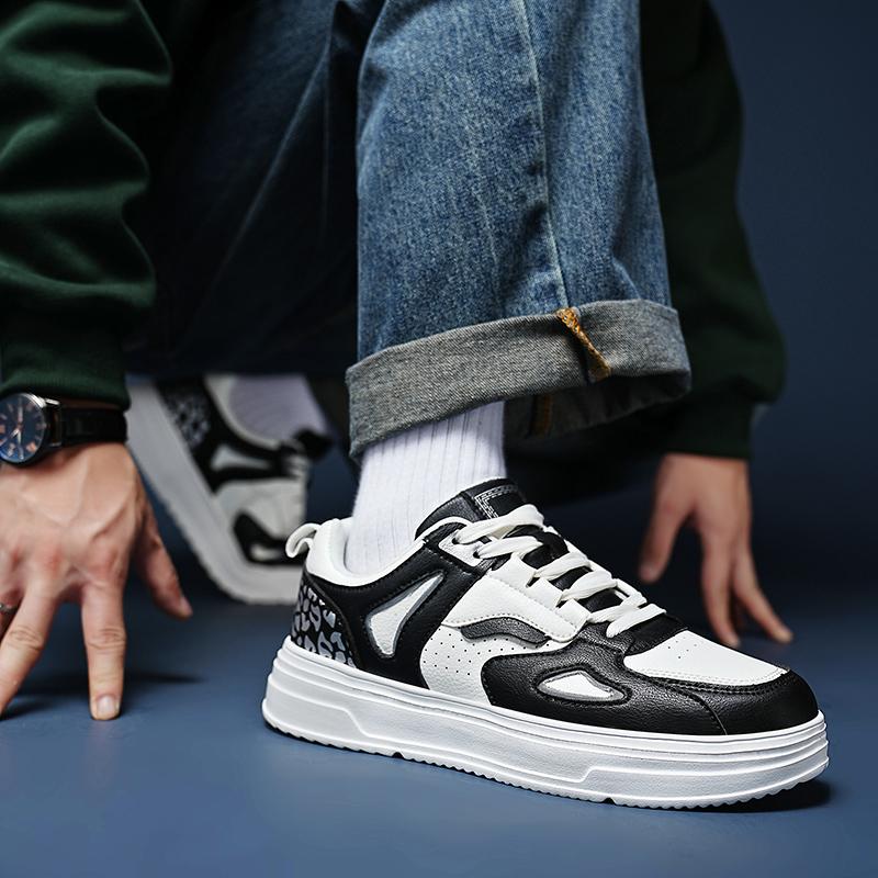Classic Black White Sneakers for Men Women Comfort Leather Skateboarding Sports Shoes Big Size 48 Men Trainers Basket Homme