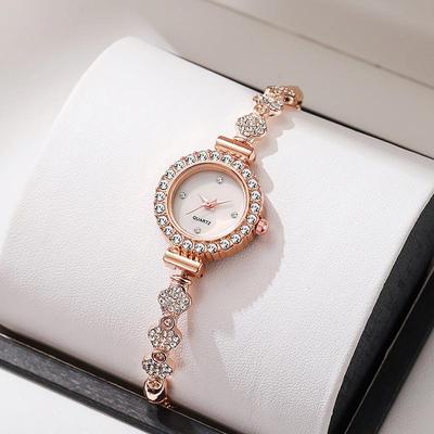 Set Orologio da Donna Stile College con Accenti di Diamante, Quadrante Elegante e Bracciale Coordinato