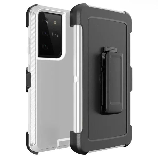 3-in-1 Military Armor Shockproof Phone Case For Samsung S25 S24 S23 S22 S21 S20 Ultra Plus Note20 Otter Case Box Belt Clip Cover