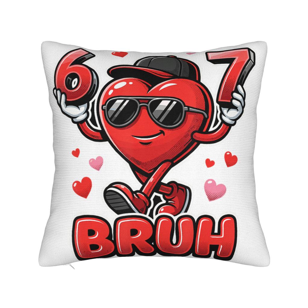 Valentines Day Meme six Seven Heart Pillow Case Design Pillow Cover Kawaii Pillowcases For Couch Sofa Bedroom