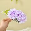 Elegant Sweet Flowers Hairpin Headwear Plastic Floral Hair Comb Thai Style Cloth Chignon Hair Clips Water Splashing Festival