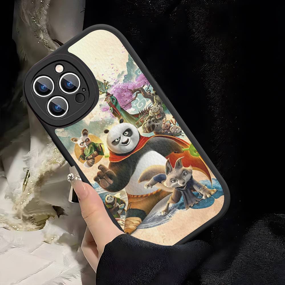 

Чехол для телефона из кожи K-Kung-Fu P-Panda Cool для IPhone 16 15 14 16E 13 12 11 Pro Max Plus iPhone 16 plus