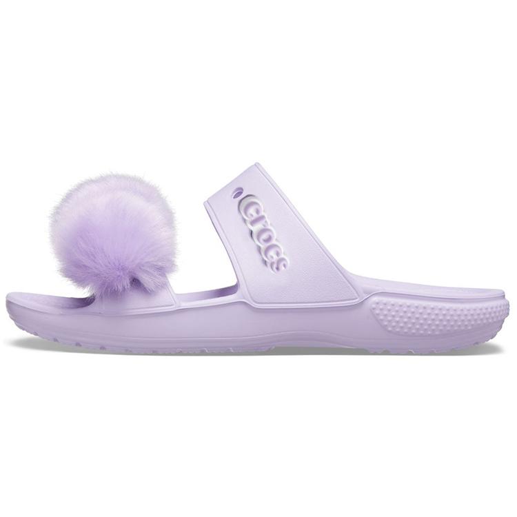 Crocs Classic Fur Sure Slip On Sandals 'Lilac' Women's 207405-530