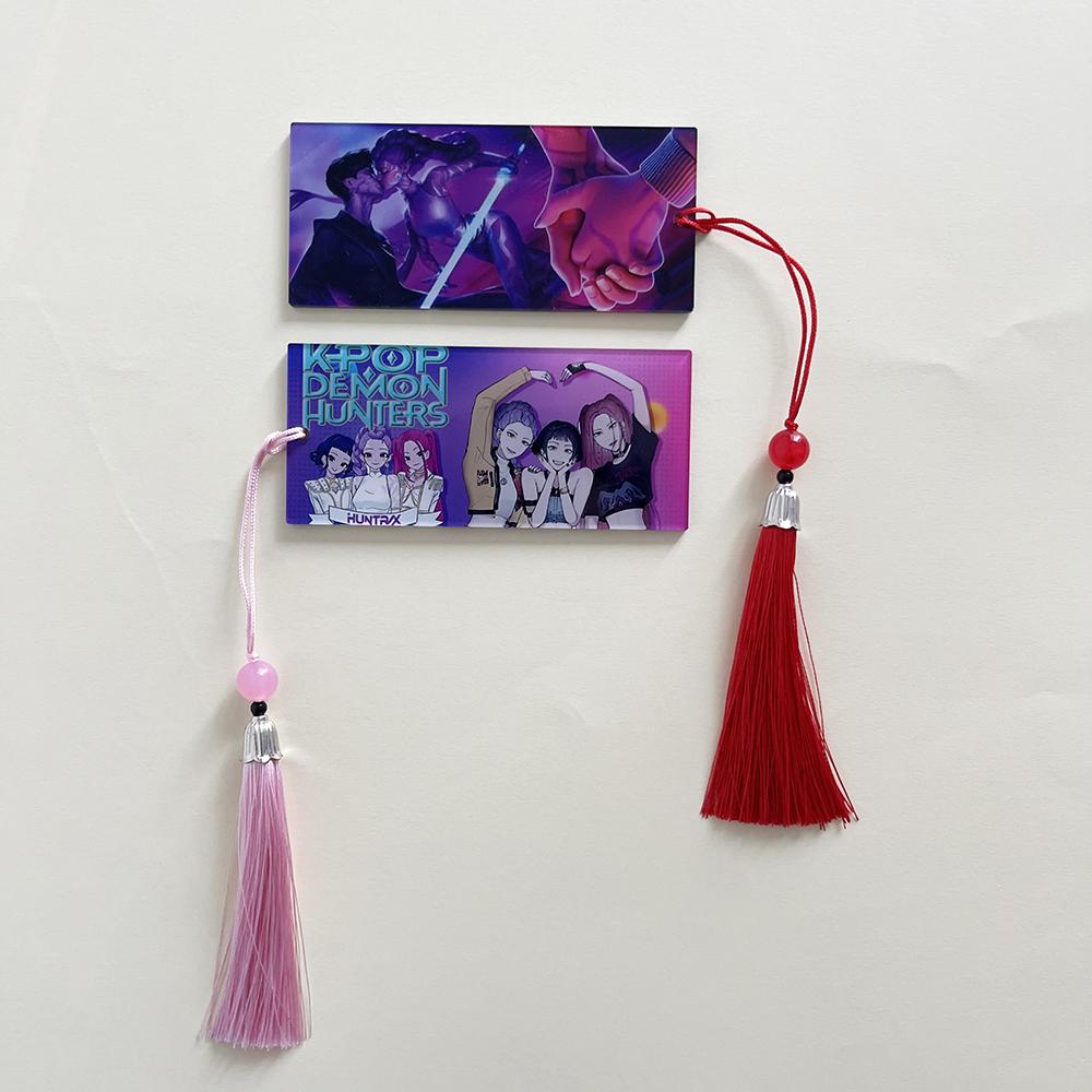 1/2/4 adet KPOP Şeytan Avcıları Saja Çocuklar Derpy Kaplan Akrilik Kitap Ayracı Püsküllü Kitap Klipsi Öğrenci Kırtasiye Okul Malzemesi