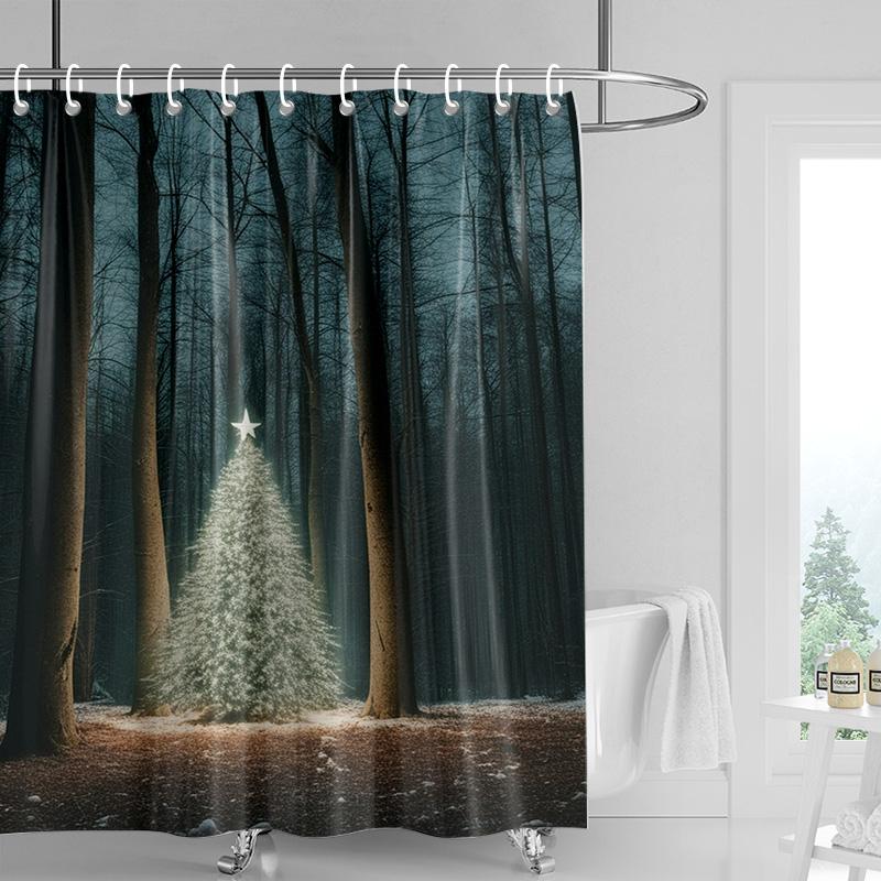Dekoracja domu zasłony prysznicowe do łazienki wodoodporna tkanina zasłonowa Nowoczesny styl skandynawski Salon Wesołych Świąt zima