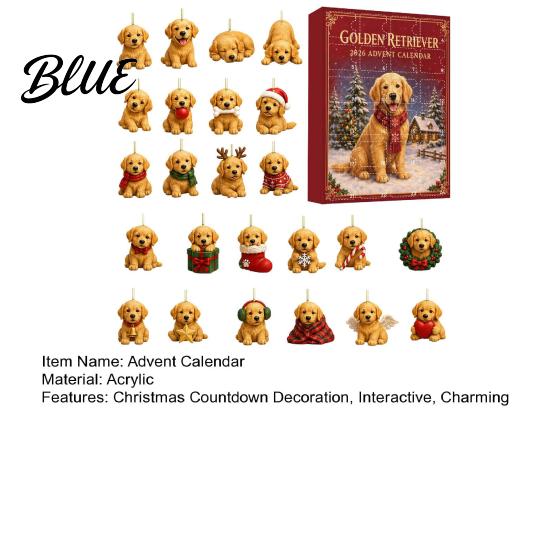 Decoraciones para Colgar en el Árbol de Navidad Calendario de Adviento Canino 2026, Cuenta Atrás de 24 Días con Piezas de Regalos para Amigos Colgantes Acrílicos Lindos 2D, Regalo para Enamorados