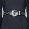 Gothic Buckle Waist Belt Black White Dress Jeans Belt Versatile Women's Belt  Spicy Girls